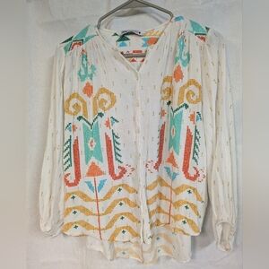 Zara White Aztec Print Too Sz. XS